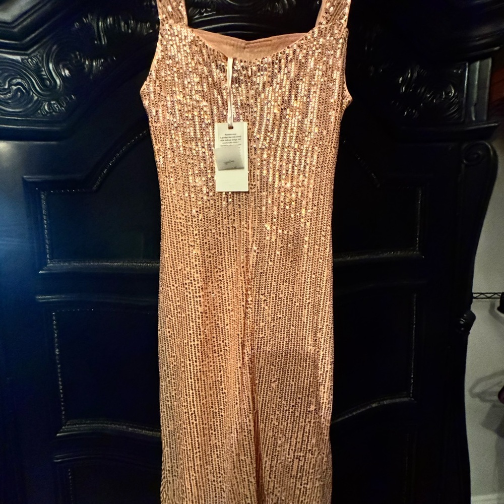 Grace Karin Rose Gold Sequin Dress